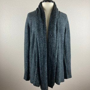 Karen Scott Dark Gray Heathered Luxsoft Cable Knit Cardigan - M